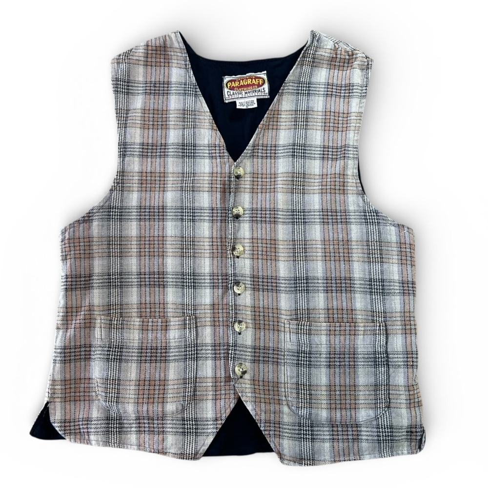 Paragraff Clothing Co Men’s Plaid Button Vest Size Small Vintage Heritage